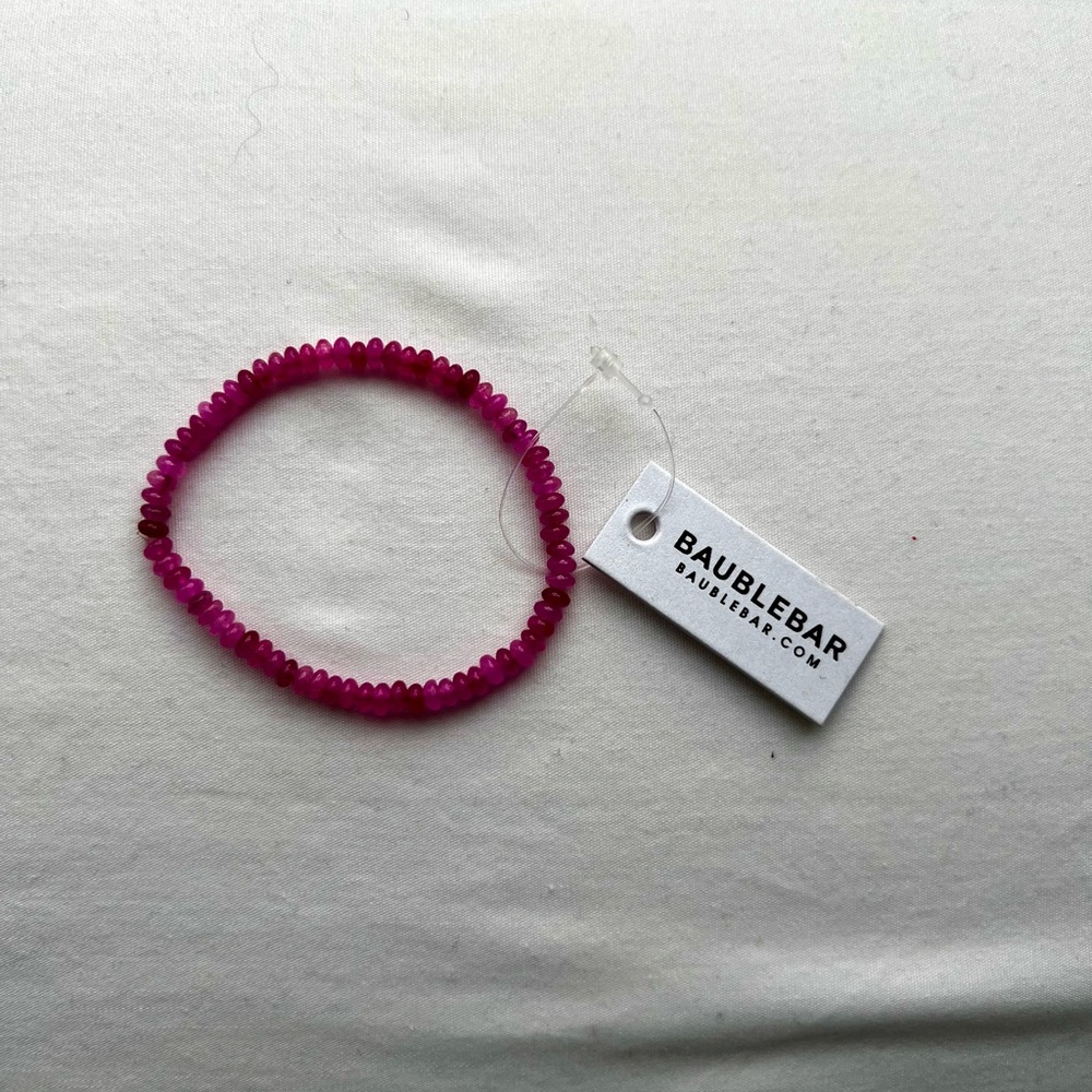 BaubleBar Fuchsia Beaded Stretch Bracelet